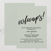 Uitgestelde bruiloft humoristische "Whoops!" Sage  Kaart (Voorkant / Achterkant)