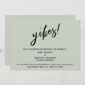 Uitgestelde bruiloft humoristische yikes! Sage Gre Kaart (Voorkant / Achterkant)