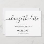 Uitgestelde bruiloft in schriftletters save the date (Voorkant)