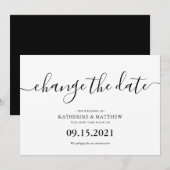 Uitgestelde bruiloft in schriftletters save the date (Voorkant / Achterkant)
