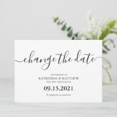 Uitgestelde bruiloft in schriftlettertype save the date (Staand voorkant)