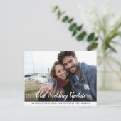 Uitgestelde bruiloft met fotokalligrafie briefkaart (Staand voorkant)