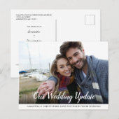 Uitgestelde bruiloft met fotokalligrafie briefkaart (Voorkant / Achterkant)