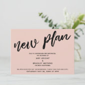 Uitgestelde bruiloft nieuw plan Blush aankondiging (Staand voorkant)