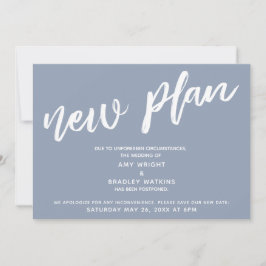 Uitgestelde bruiloft nieuw plan Dusty Blue aankond Kaart