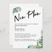 Uitgestelde bruiloft "Nieuw plan met Eucalyptus Ka Kaart (Voorkant / Achterkant)