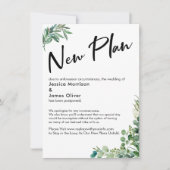 Uitgestelde bruiloft "Nieuw plan met Eucalyptus Ka Kaart (Voorkant)