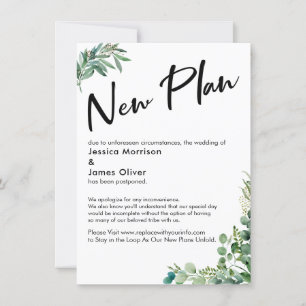 Uitgestelde Bruiloft "Nieuw plan met Eucalyptus ka Kaart