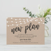 Uitgestelde bruiloft, Nieuw plan, Rustic, Aankondi Kaart (Staand voorkant)