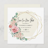 Uitgestelde bruiloft nieuwe datum huwelijk save the date (Voorkant / Achterkant)