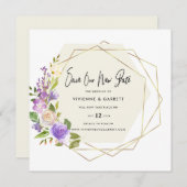 Uitgestelde bruiloft nieuwe datum huwelijk save the date (Voorkant / Achterkant)