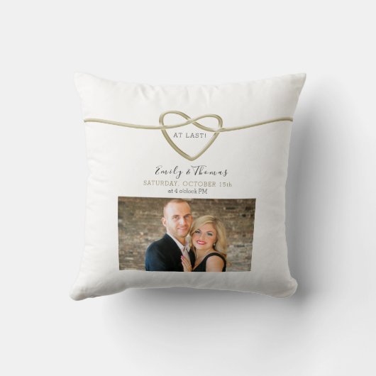 Uitgestelde bruiloft sparen de Datum Uitnodiging Kussen (Achterkant)