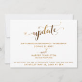 Uitgestelde bruiloft update Gold Hearts kalligrafi Kaart (Voorkant)