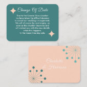 Uitgestelde bruiloft wijziging van datum aankondig informatiekaartje (Voorkant / Achterkant)