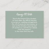 Uitgestelde bruiloft wijziging van datum aankondig informatiekaartje (Voorkant)