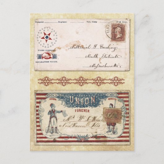 Uitgestelde Burgeroorlog Enveloppen met de Unie Briefkaart (Voorkant)