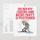 Uitgestelde Cheers And Beers Feestannulering Briefkaart (Voorkant / Achterkant)