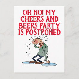 Uitgestelde Cheers And Beers Feestannulering Briefkaart