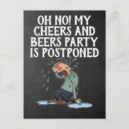 Uitgestelde Cheers And Beers Feestannulering Briefkaart