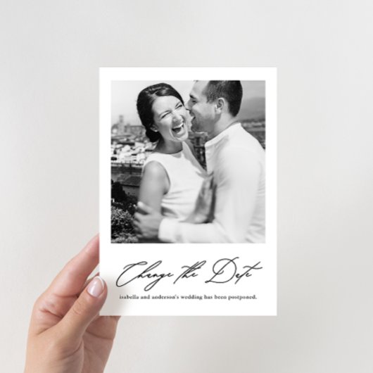 Uitgestelde chic huwelijksdatum met nieuwe datum f aankondiging