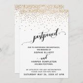 Uitgestelde Confetti- en hartenscript voor weddens Kaart (Voorkant / Achterkant)