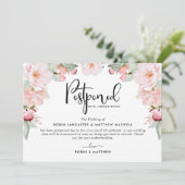 Uitgestelde evenementaankondiging, Blush Floral Kaart (Staand voorkant)
