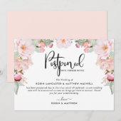 Uitgestelde evenementaankondiging, Blush Floral Kaart (Voorkant / Achterkant)