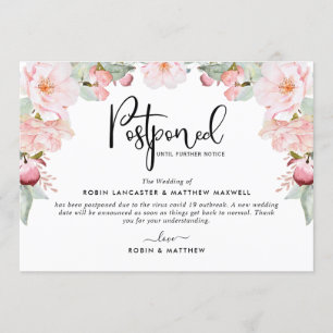 Uitgestelde evenementaankondiging, Blush Floral Kaart