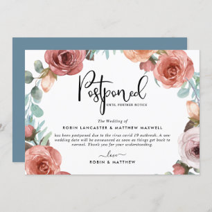 Uitgestelde evenementenaankondiging Dusty Blue Pea Kaart