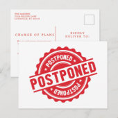 Uitgestelde Gebeurtenis Annulering Wijzigingsdatum Briefkaart (Voorkant / Achterkant)