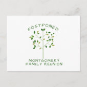 Uitgestelde gezinshereniging Eenvoudige groene sta Uitnodiging Briefkaart (Voorkant)