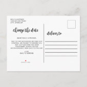 Uitgestelde Huwelijksaankondiging Andere Datum Uitnodiging Briefkaart (Achterkant)