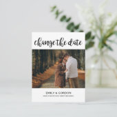 Uitgestelde Huwelijksaankondiging Andere Datum Uitnodiging Briefkaart (Staand voorkant)