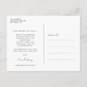 Uitgestelde huwelijksaankondiging briefkaart (Achterkant)