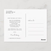 Uitgestelde huwelijksaankondiging briefkaart (Achterkant)