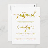 Uitgestelde huwelijksaankondiging Elegant goud Briefkaart (Voorkant / Achterkant)