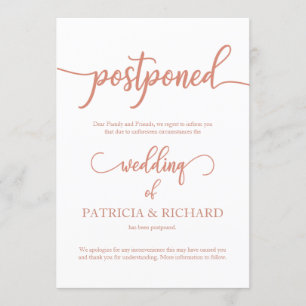 Uitgestelde huwelijksaankondiging Elegant Roos Gol Kaart