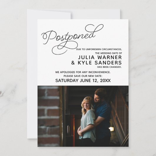 Uitgestelde Huwelijksaankondiging Foto Kaart (Voorkant)