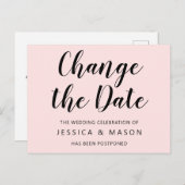 Uitgestelde huwelijksaankondiging Verander de datu Briefkaart (Voorkant / Achterkant)