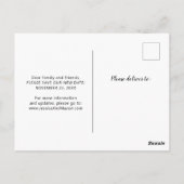 Uitgestelde huwelijksaankondiging Verander de datu Briefkaart (Achterkant)