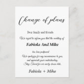 Uitgestelde huwelijksaankondigingskaart op maat briefkaart (Voorkant)