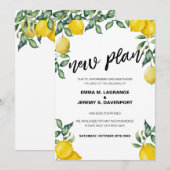 Uitgestelde huwelijksdatum, citroen nieuwe plannen save the date (Voorkant / Achterkant)