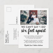 Uitgestelde Huwelijksdatum Foto Zes Voet Apart Aankondigingskaart (Voorkant / Achterkant)