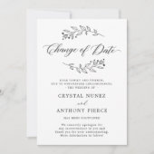 Uitgestelde Huwelijksdatum Wijzigingsaankondiging Kaart (Voorkant)