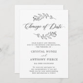 Uitgestelde Huwelijksdatum Wijzigingsbericht Kaart (Voorkant / Achterkant)