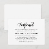 Uitgestelde Huwelijksverandering van Plannen Elega Aankondiging (Voorkant / Achterkant)