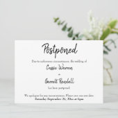 "Uitgestelde" nieuwe trouwdatum aankondiging (Staand voorkant)