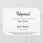 "Uitgestelde" nieuwe trouwdatum aankondiging (Voorkant / Achterkant)