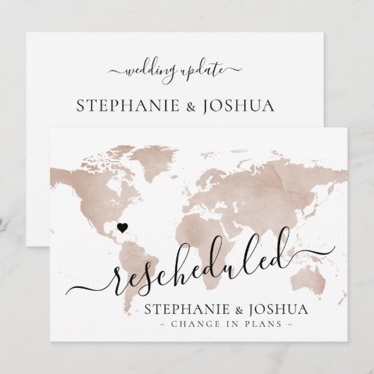 Uitgestelde opnieuw geprogrammeerde trottoirkaart  aankondiging (Voorkant / Achterkant)