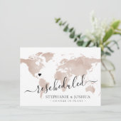 Uitgestelde opnieuw geprogrammeerde trottoirkaart  aankondiging (Staand voorkant)